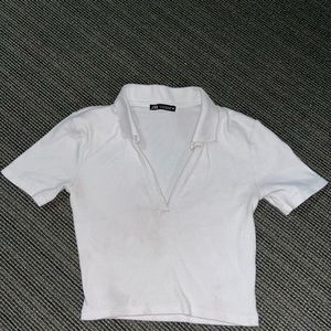 zara white cropped top